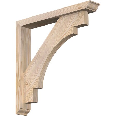 Ekena Millwork Merced Traditional Smooth Bracket w/ Offset Brace, Douglas Fir, 3 1/2"W x 22"D x 22"H BKT0402X22X22MRC01SDF